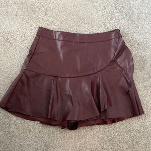 Maroon feaux leather skirt